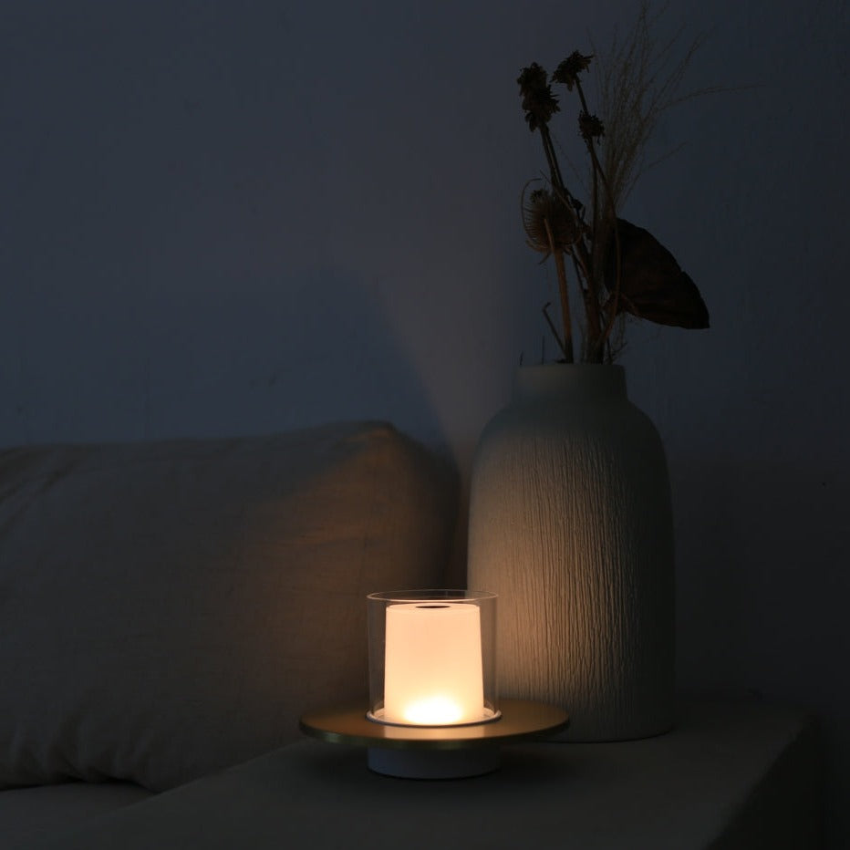 AuraLume Touchless Candle Lamp – Rechargeable Lighting