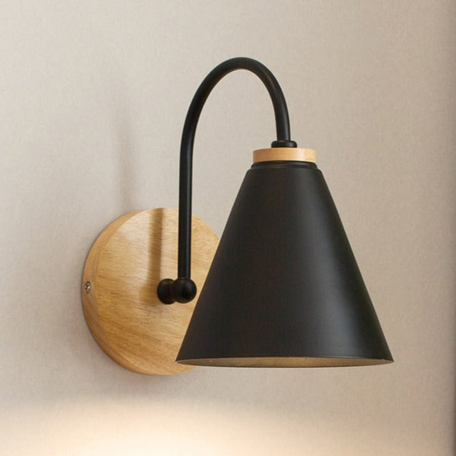 AlderLume Wood Wall Sconce with Matte Finish Premium Shade
