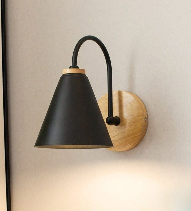 AlderLume Wood Wall Sconce with Matte Finish Premium Shade