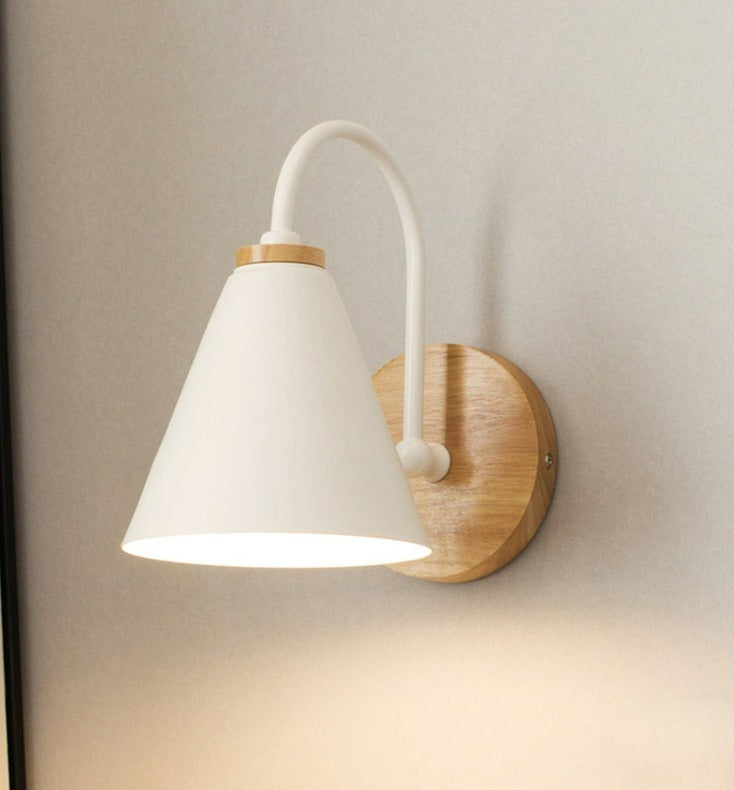AlderLume Wood Wall Sconce with Matte Finish Premium Shade