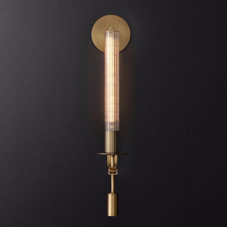 Astrae Modern Fluted Glass Wall Sconce With Slim Profile