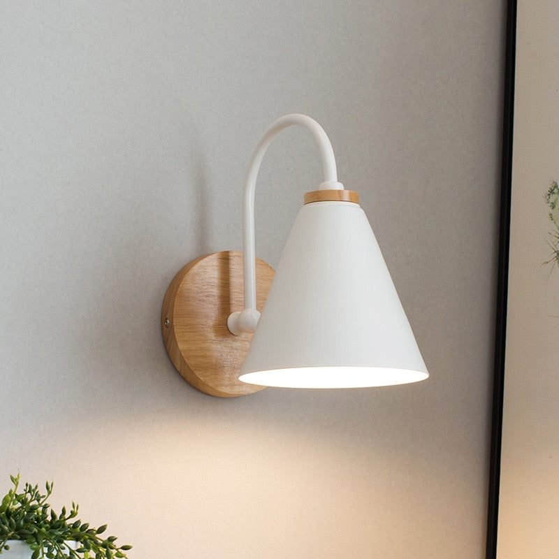 AlderLume Wood Wall Sconce with Matte Finish Premium Shade